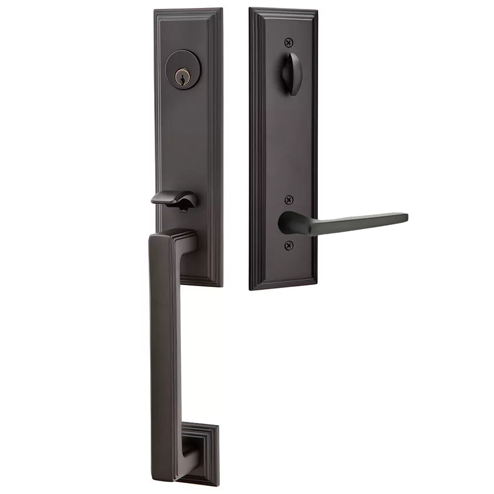 Emtek Wilshire Tubular Entryset Monolithic with Hermes Lever
