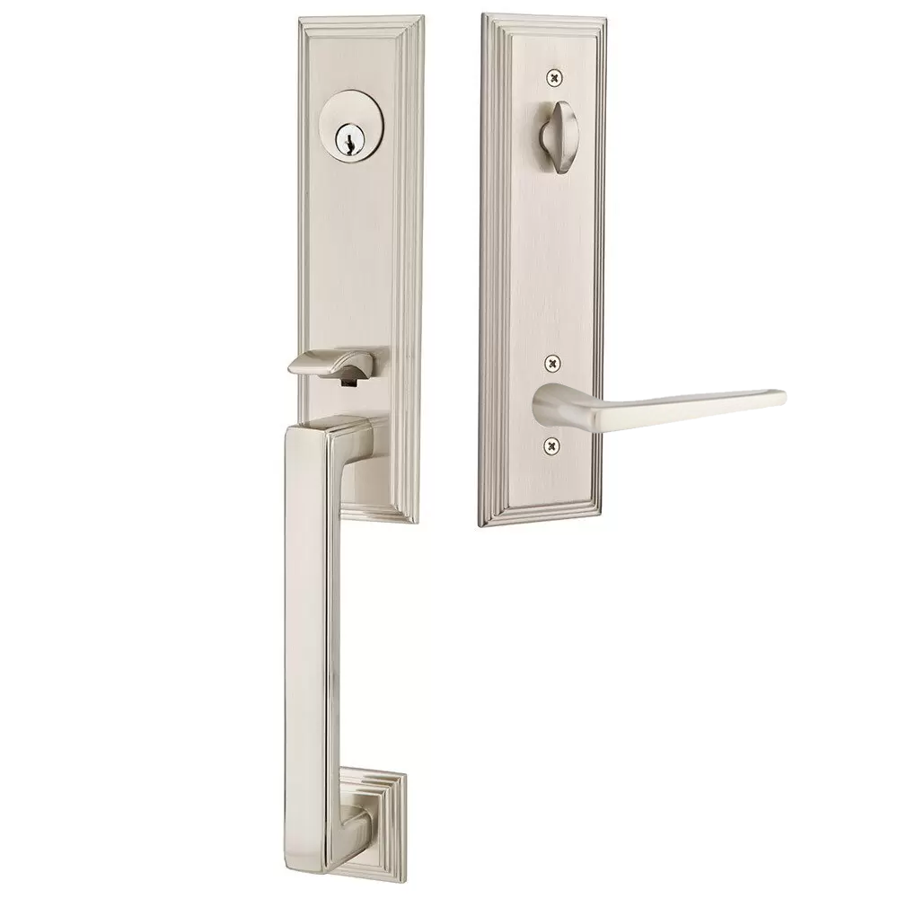 Emtek Wilshire Tubular Entryset Monolithic with Hermes Lever