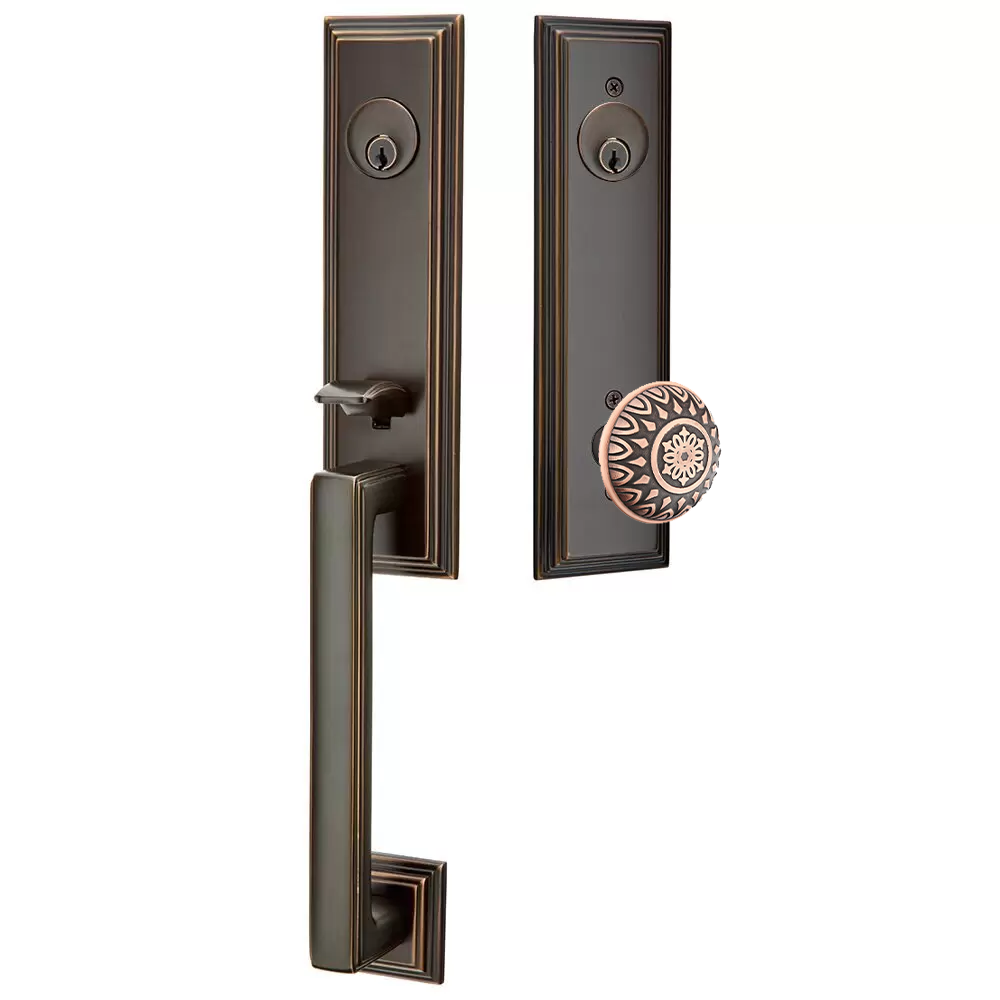 Emtek Wilshire Tubular Entryset Monolithic with Lancaster Knob