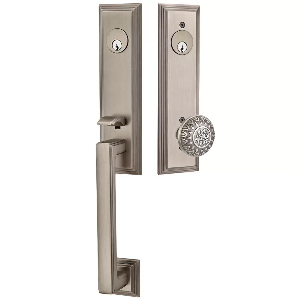 Emtek Wilshire Tubular Entryset Monolithic with Lancaster Knob