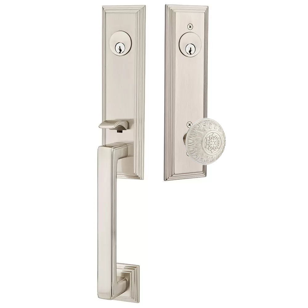 Emtek Wilshire Tubular Entryset Monolithic with Lancaster Knob