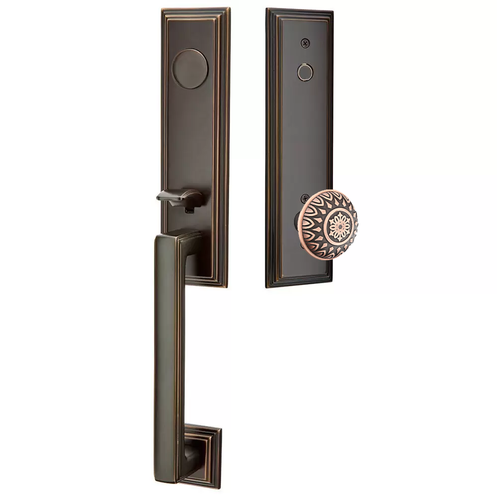 Emtek Wilshire Tubular Entryset Monolithic with Lancaster Knob