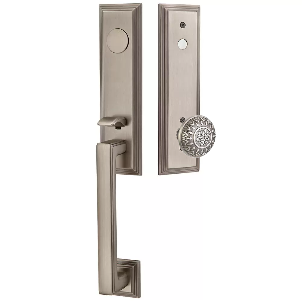 Emtek Wilshire Tubular Entryset Monolithic with Lancaster Knob