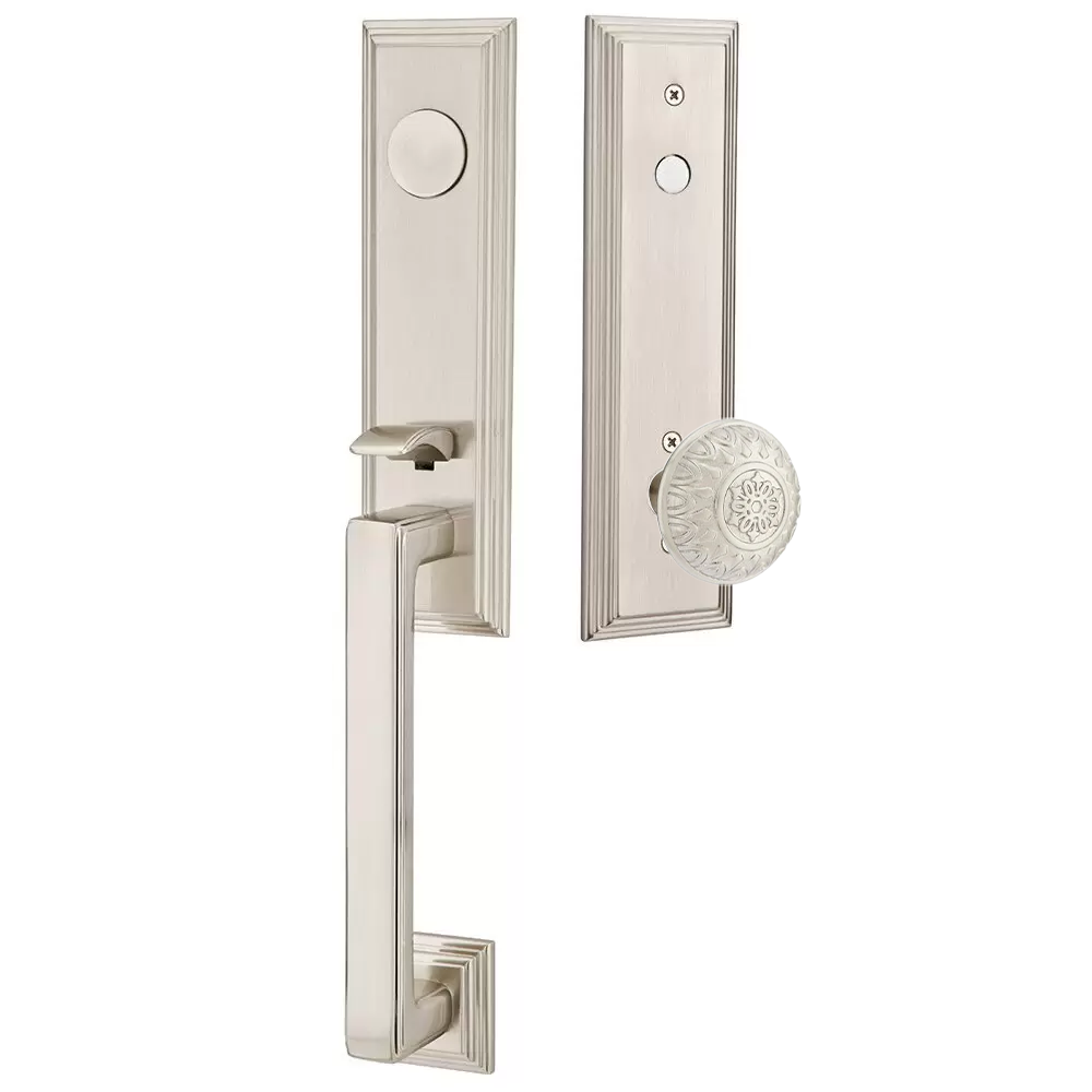 Emtek Wilshire Tubular Entryset Monolithic with Lancaster Knob