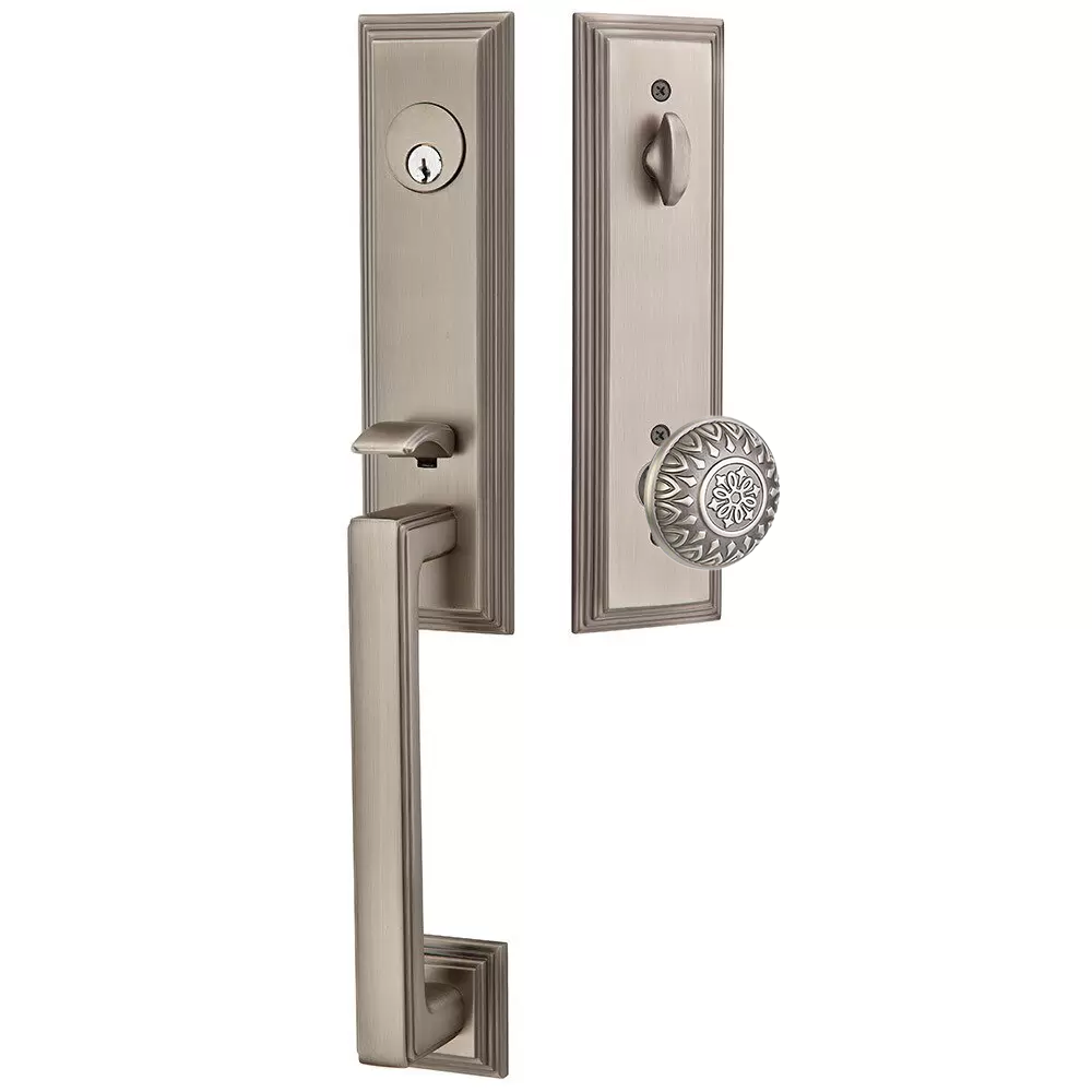 Emtek Wilshire Tubular Entryset Monolithic with Lancaster Knob