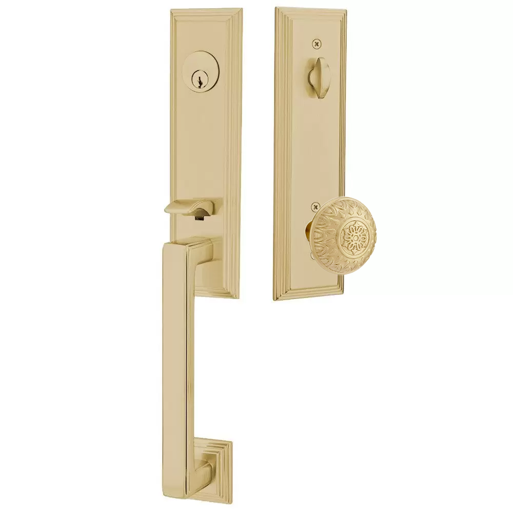 Emtek Wilshire Tubular Entryset Monolithic with Lancaster Knob