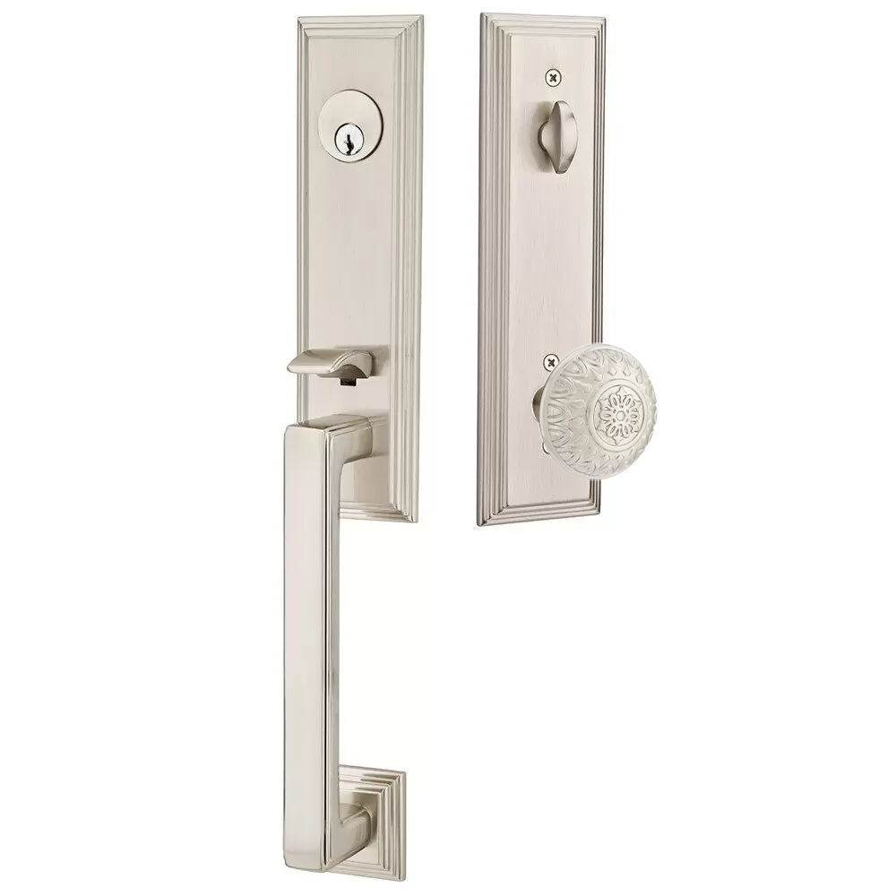 Emtek Wilshire Tubular Entryset Monolithic with Lancaster Knob
