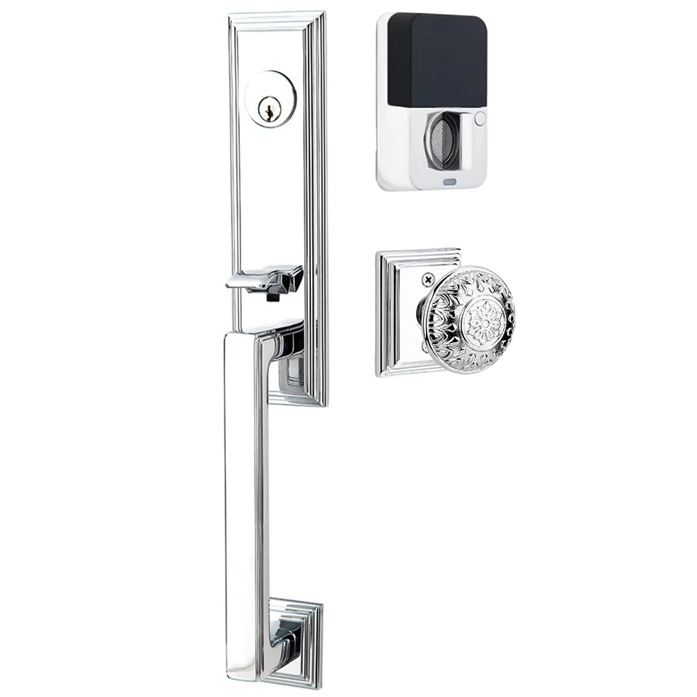 Emtek Wilshire Tubular Entryset Monolithic with Lancaster Knob