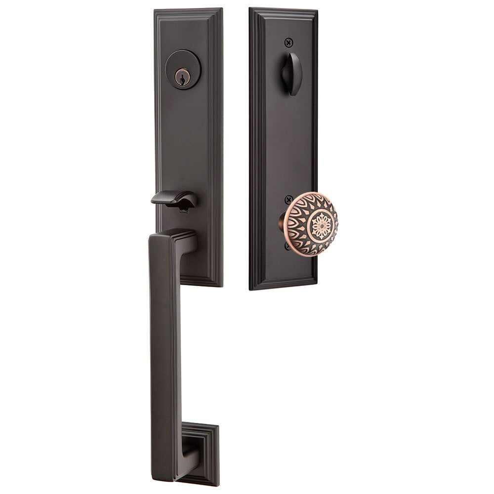 Emtek Wilshire Tubular Entryset Monolithic with Lancaster Knob