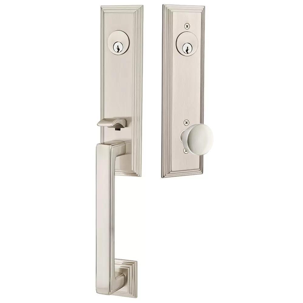 Emtek Wilshire Tubular Entryset Monolithic with Laurent Knob