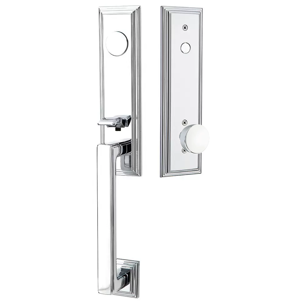 Emtek Wilshire Tubular Entryset Monolithic with Laurent Knob