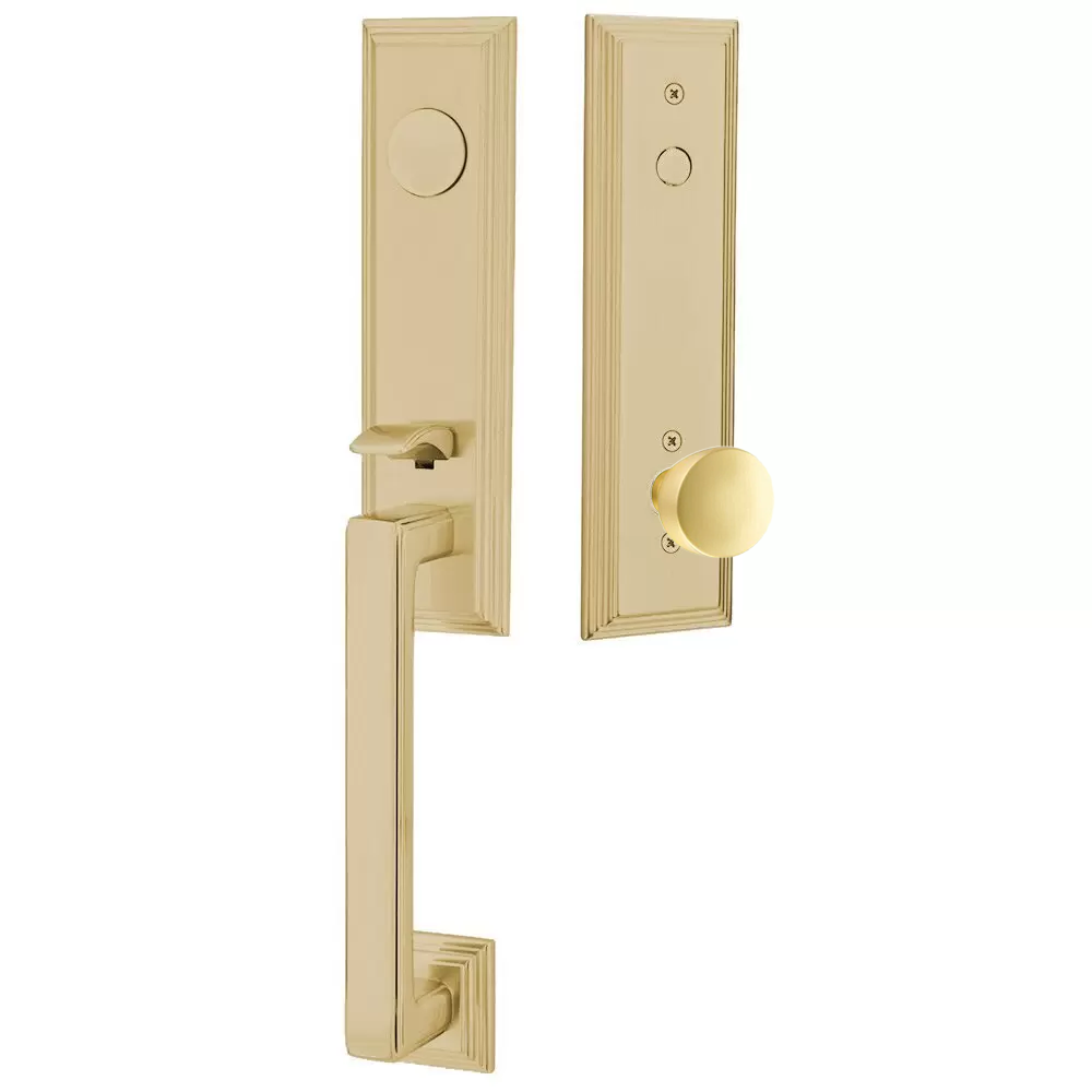 Emtek Wilshire Tubular Entryset Monolithic with Laurent Knob