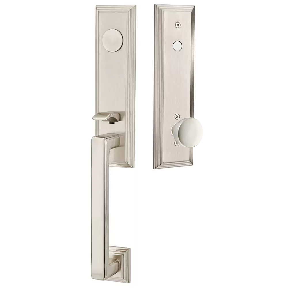 Emtek Wilshire Tubular Entryset Monolithic with Laurent Knob