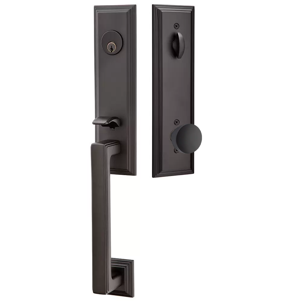 Emtek Wilshire Tubular Entryset Monolithic with Laurent Knob