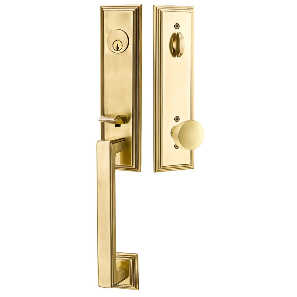 Emtek Wilshire Tubular Entryset Monolithic with Laurent Knob