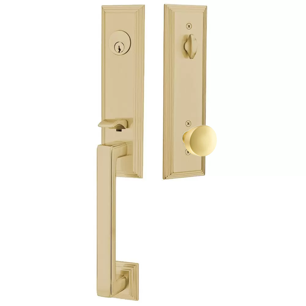 Emtek Wilshire Tubular Entryset Monolithic with Laurent Knob