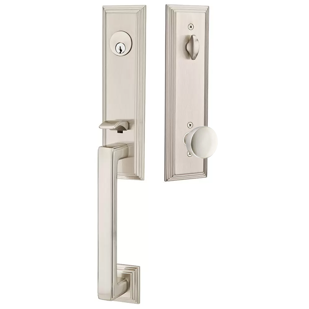 Emtek Wilshire Tubular Entryset Monolithic with Laurent Knob