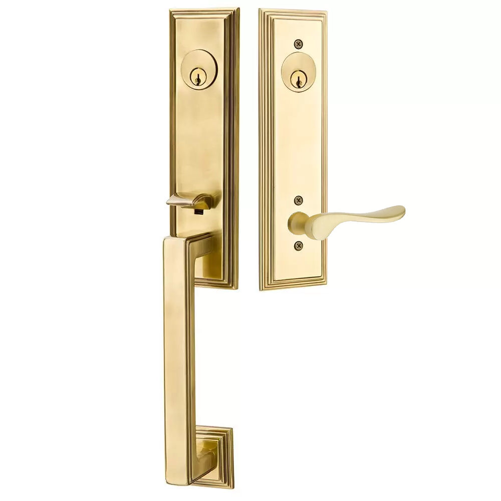 Emtek Wilshire Tubular Entryset Monolithic with Luzern Lever