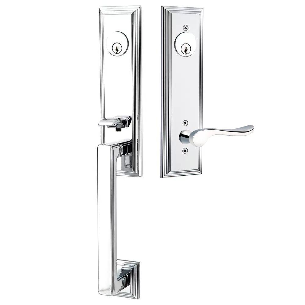 Emtek Wilshire Tubular Entryset Monolithic with Luzern Lever