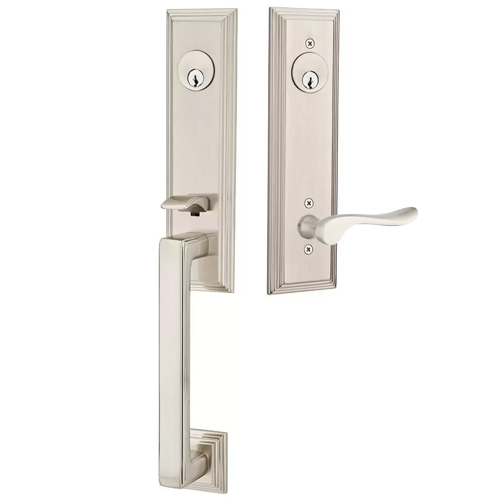 Emtek Wilshire Tubular Entryset Monolithic with Luzern Lever