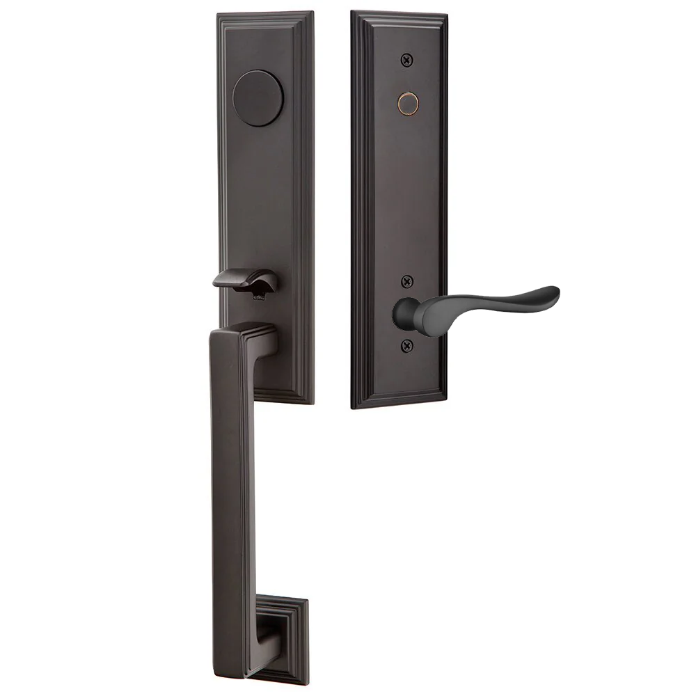 Emtek Wilshire Tubular Entryset Monolithic with Luzern Lever