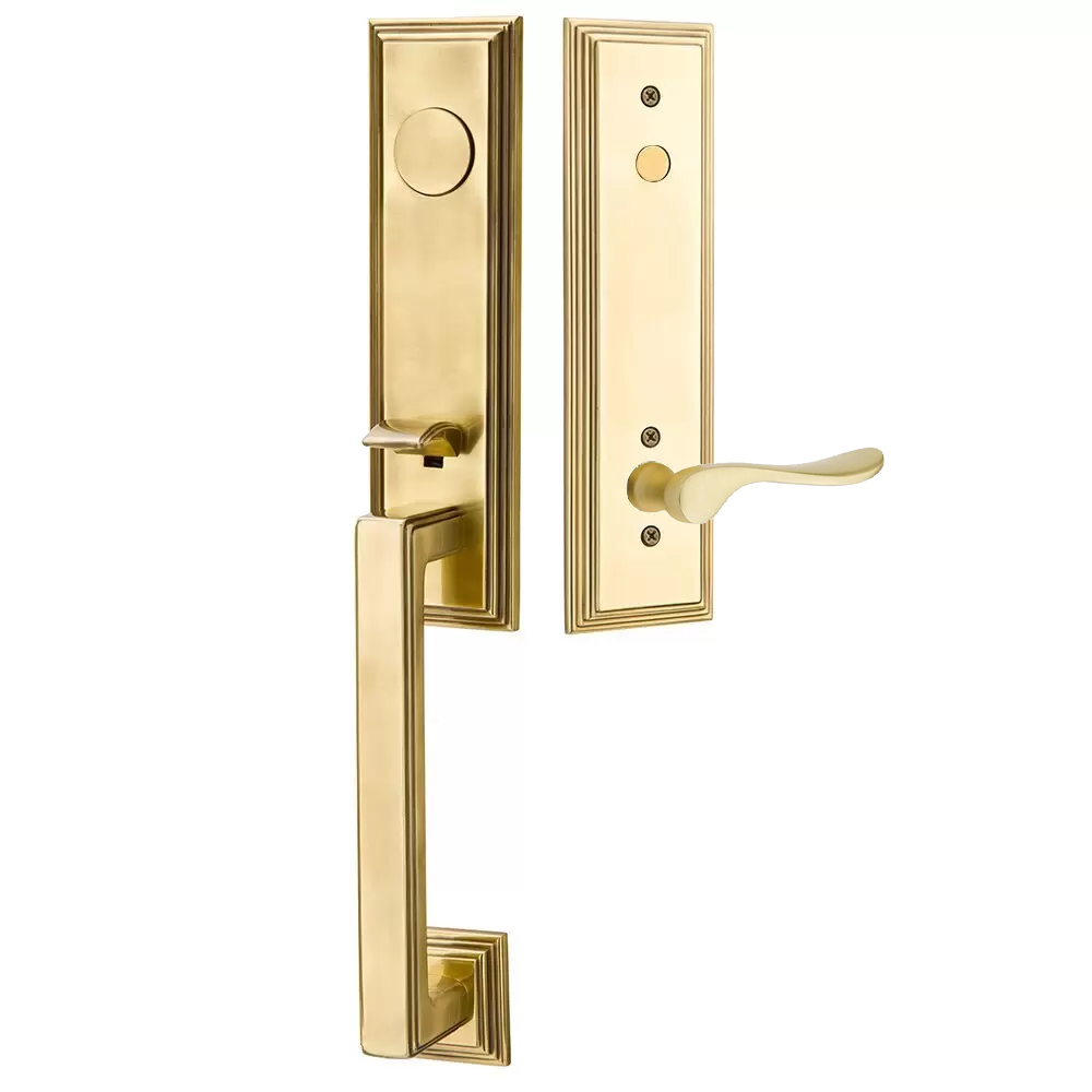 Emtek Wilshire Tubular Entryset Monolithic with Luzern Lever