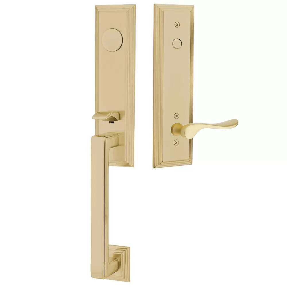 Emtek Wilshire Tubular Entryset Monolithic with Luzern Lever