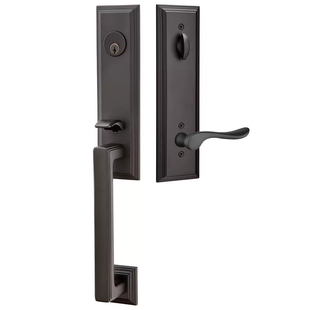 Emtek Wilshire Tubular Entryset Monolithic with Luzern Lever