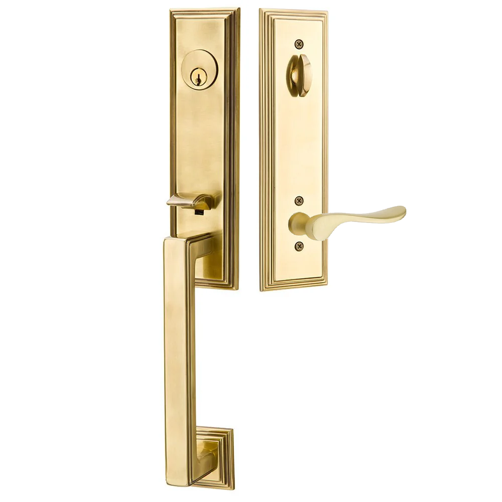 Emtek Wilshire Tubular Entryset Monolithic with Luzern Lever