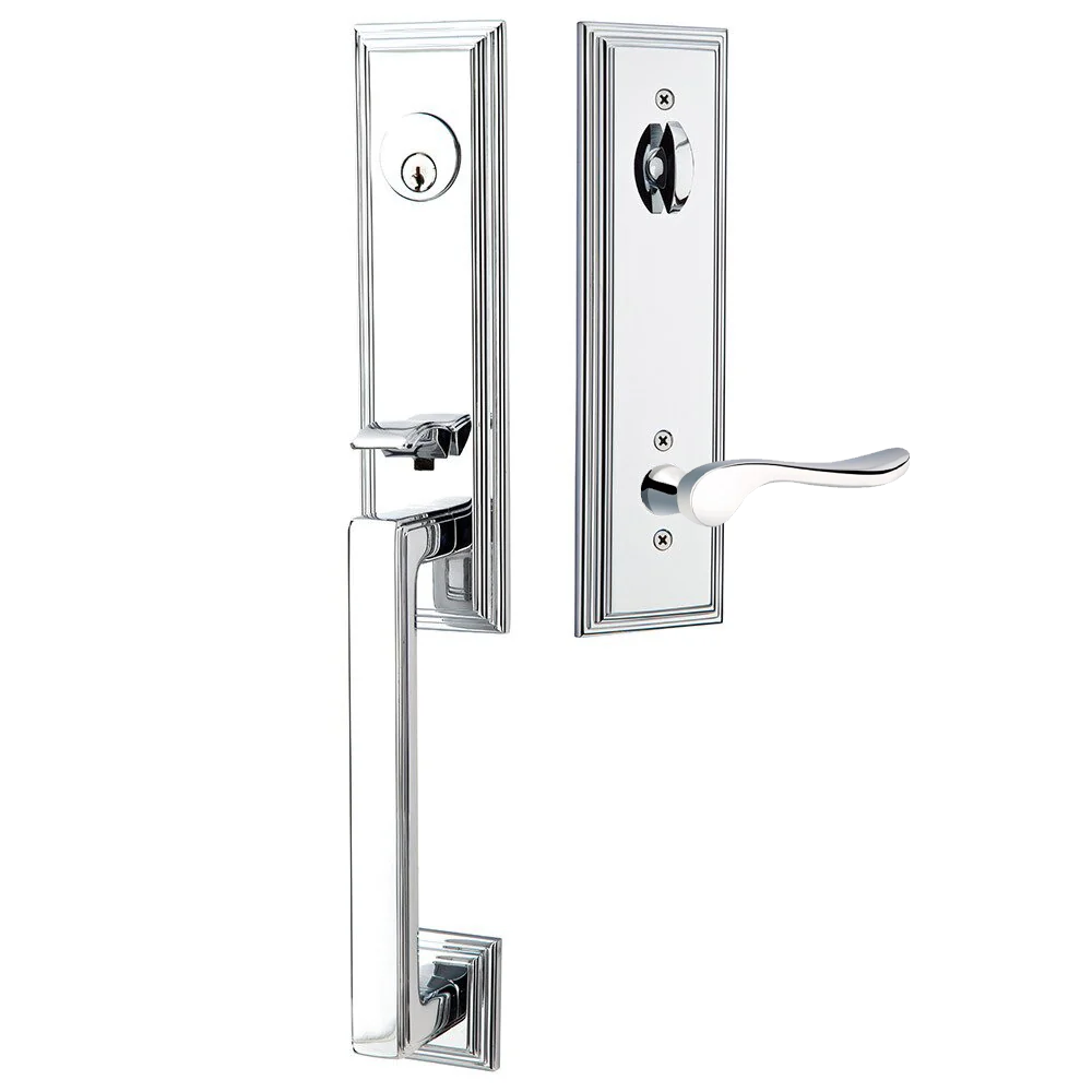 Emtek Wilshire Tubular Entryset Monolithic with Luzern Lever