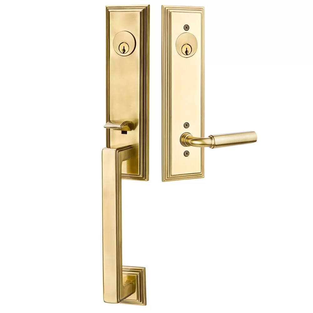 Emtek Wilshire Tubular Entryset Monolithic with Manning Lever