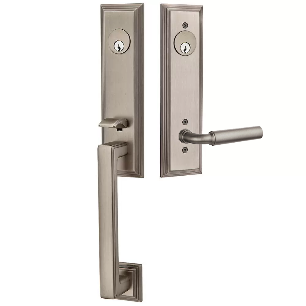 Emtek Wilshire Tubular Entryset Monolithic with Manning Lever