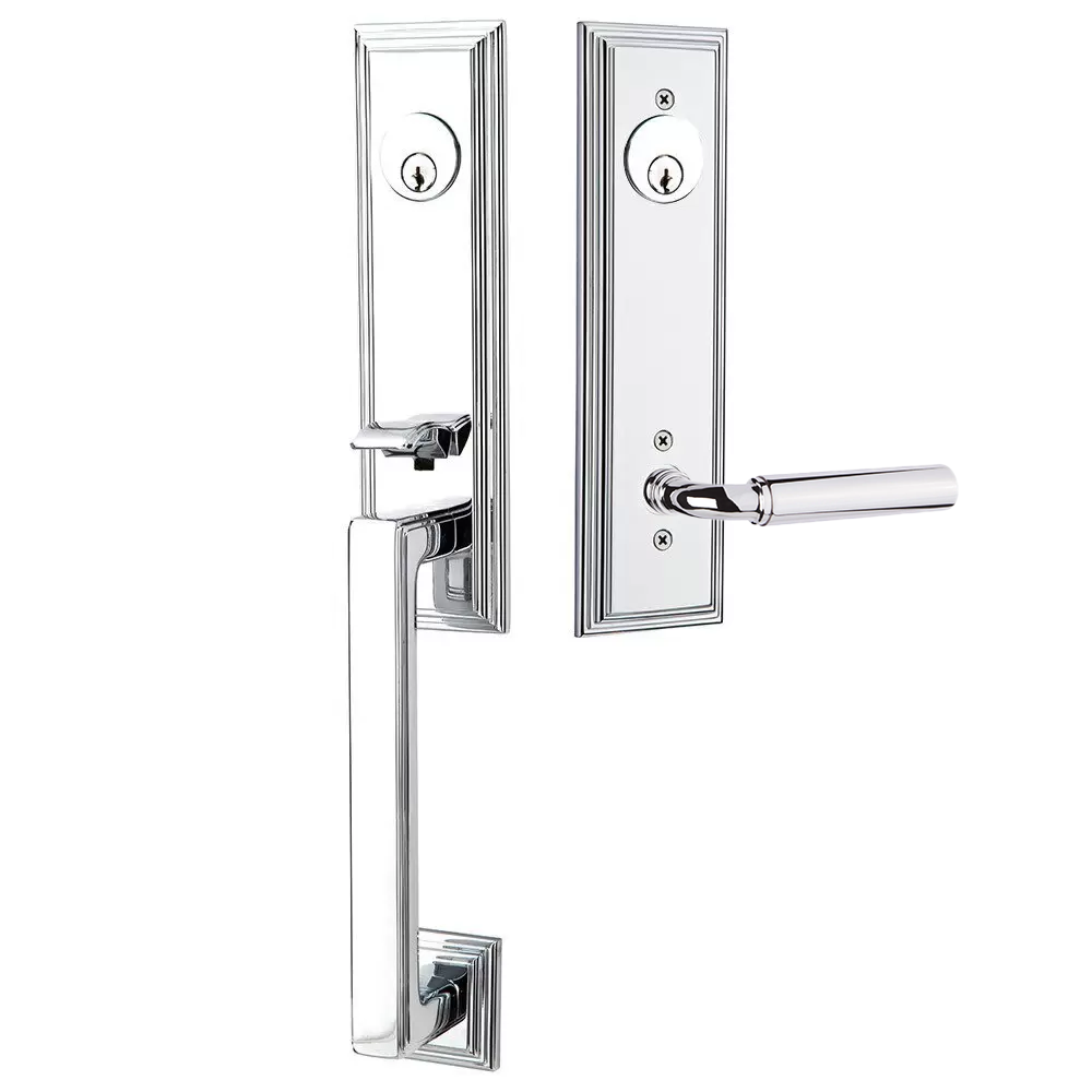 Emtek Wilshire Tubular Entryset Monolithic with Manning Lever