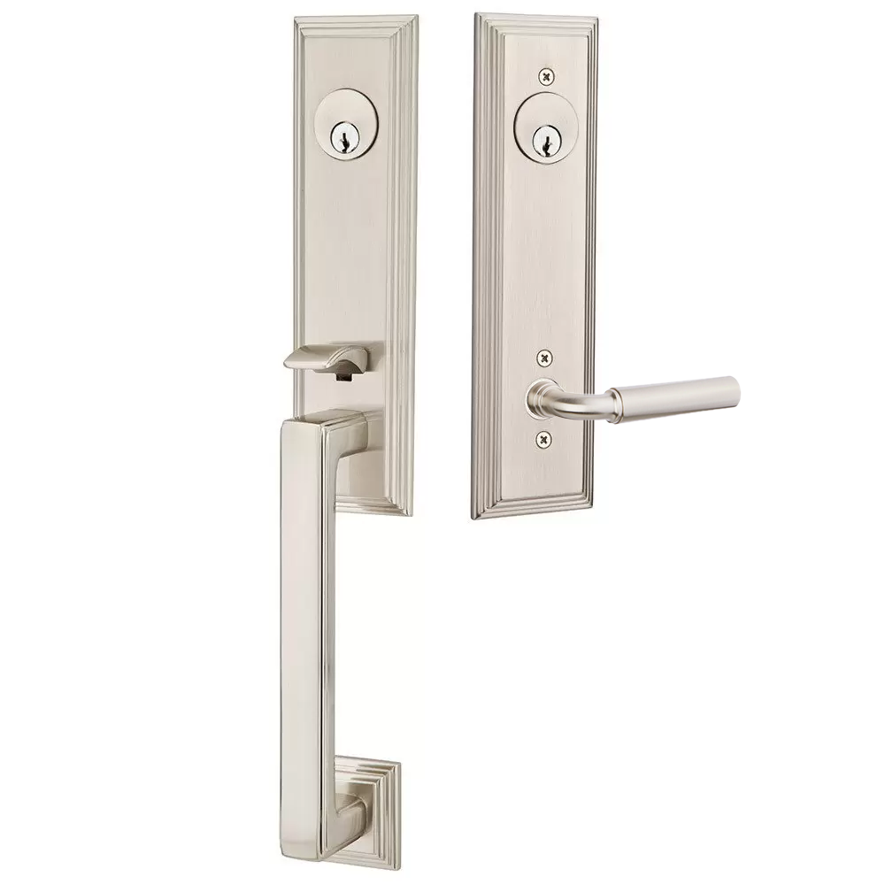 Emtek Wilshire Tubular Entryset Monolithic with Manning Lever