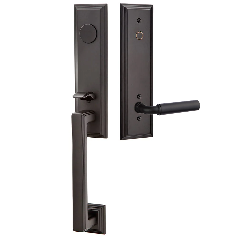 Emtek Wilshire Tubular Entryset Monolithic with Manning Lever