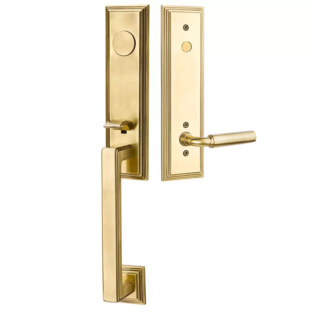Emtek Wilshire Tubular Entryset Monolithic with Manning Lever