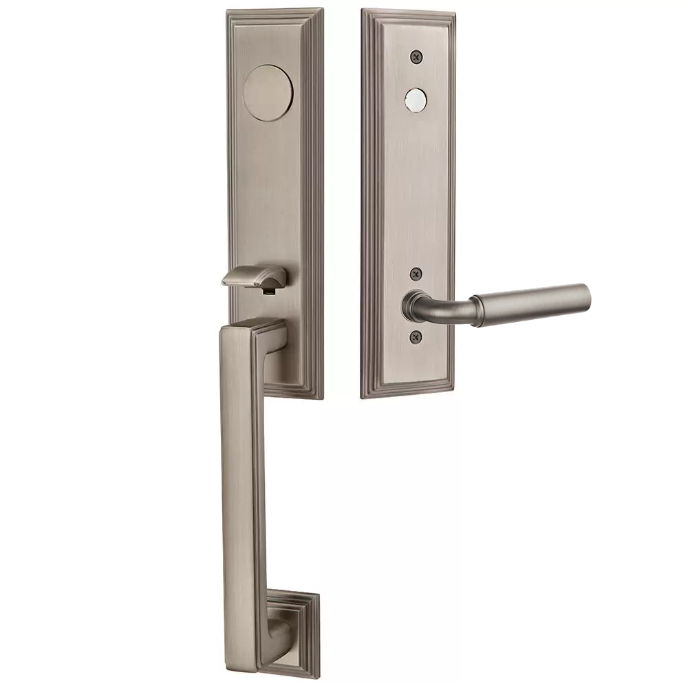 Emtek Wilshire Tubular Entryset Monolithic with Manning Lever