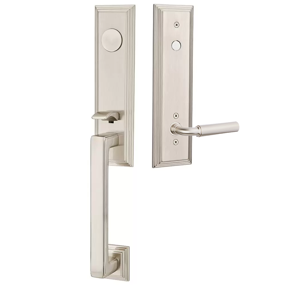 Emtek Wilshire Tubular Entryset Monolithic with Manning Lever