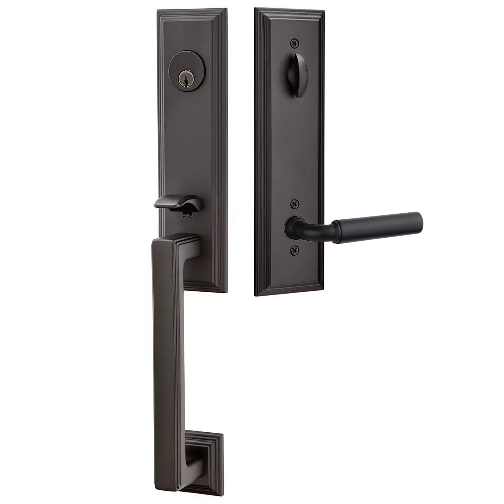 Emtek Wilshire Tubular Entryset Monolithic with Manning Lever