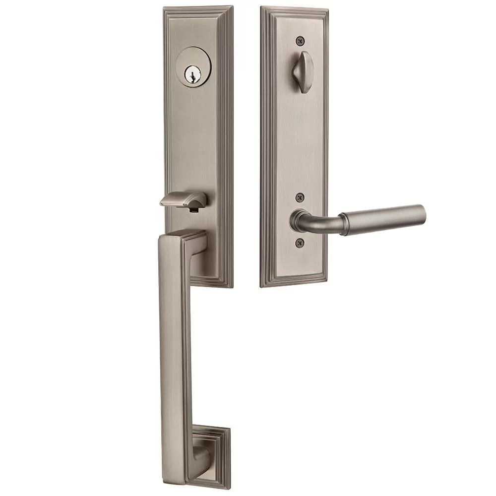 Emtek Wilshire Tubular Entryset Monolithic with Manning Lever