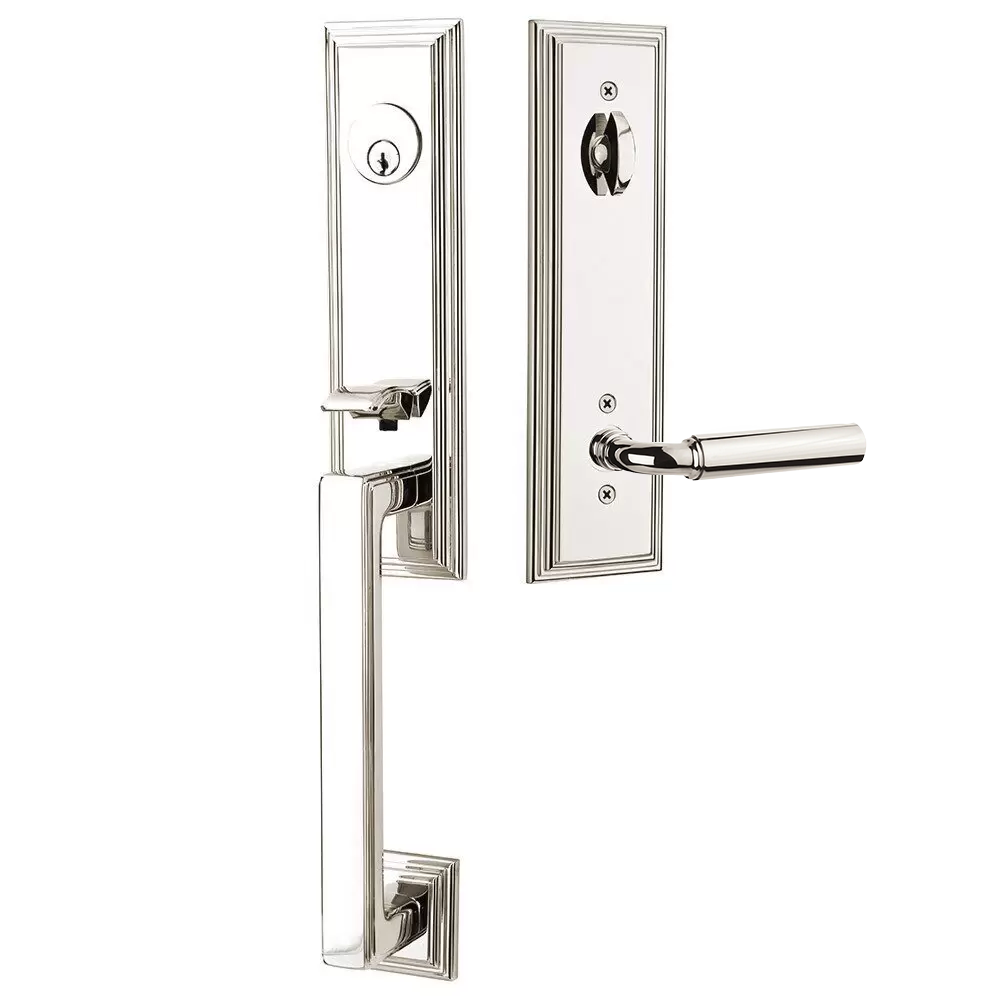 Emtek Wilshire Tubular Entryset Monolithic with Manning Lever