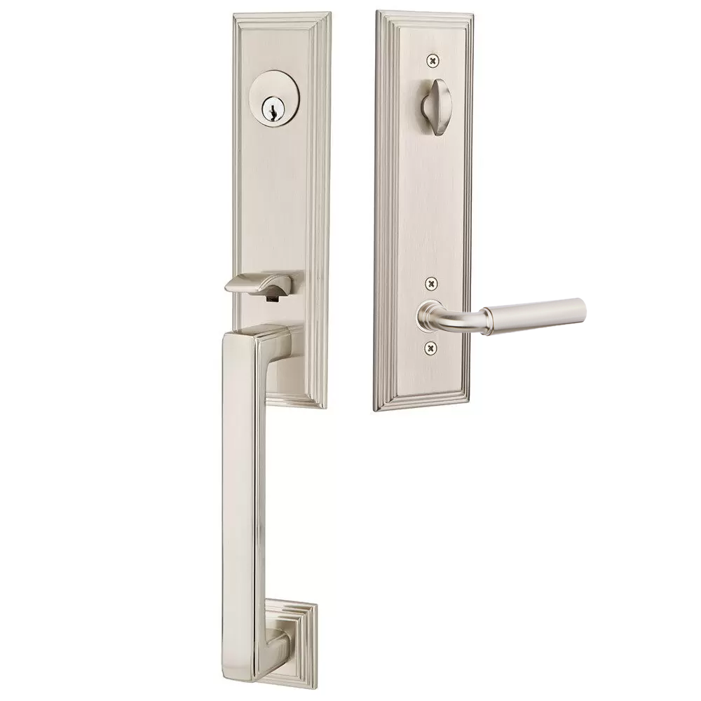 Emtek Wilshire Tubular Entryset Monolithic with Manning Lever