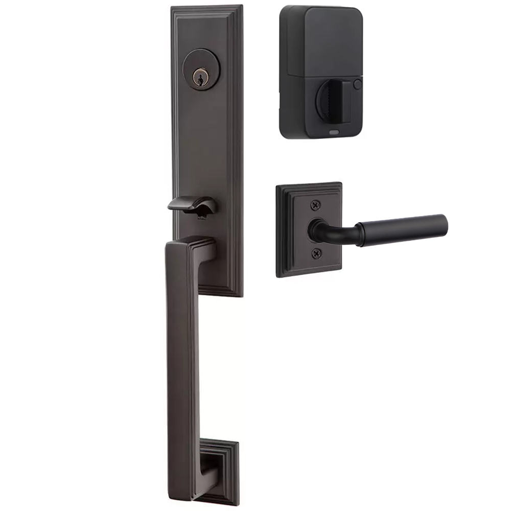 Emtek Wilshire Tubular Entryset Monolithic with Manning Lever