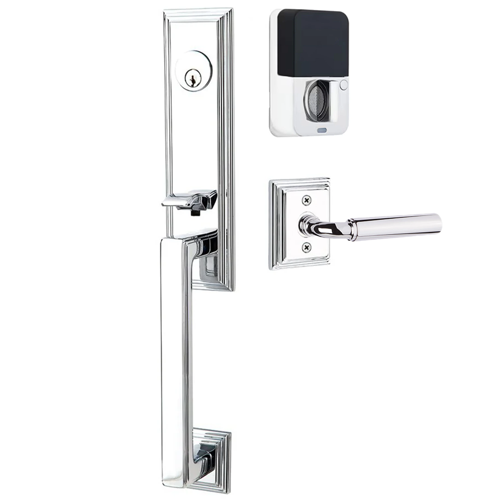 Emtek Wilshire Tubular Entryset Monolithic with Manning Lever