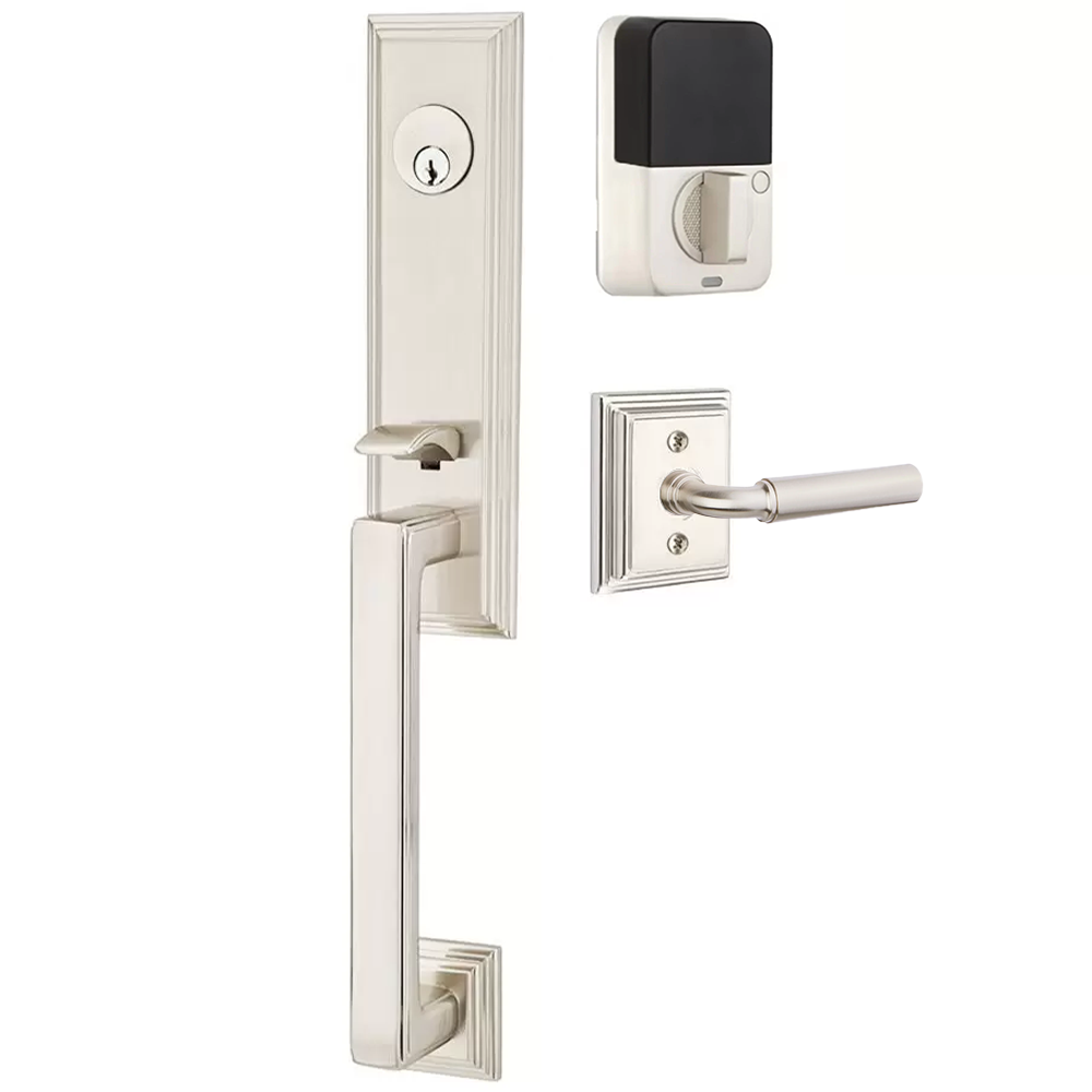 Emtek Wilshire Tubular Entryset Monolithic with Manning Lever