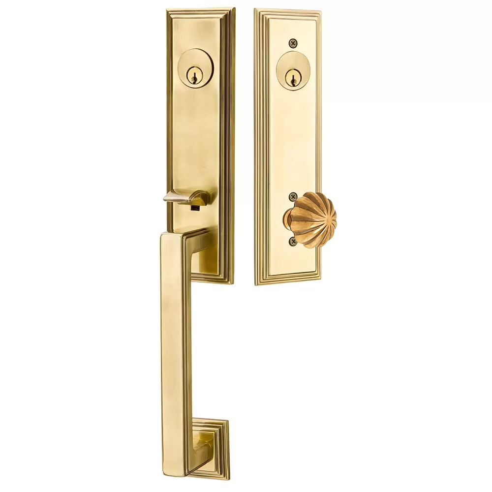 Emtek Wilshire Tubular Entryset Monolithic with Melon Knob