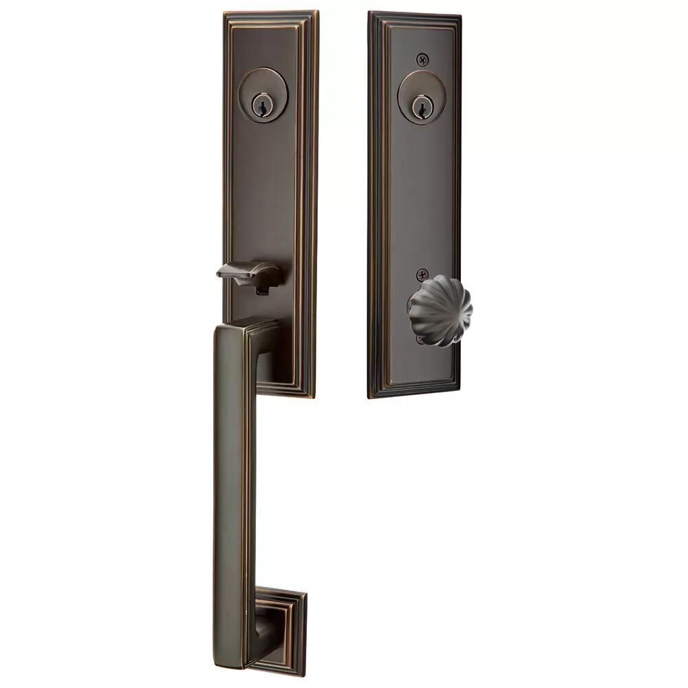 Emtek Wilshire Tubular Entryset Monolithic with Melon Knob