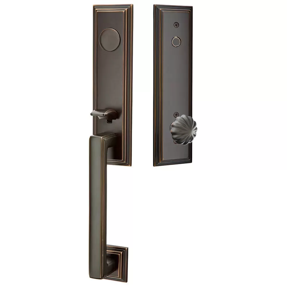 Emtek Wilshire Tubular Entryset Monolithic with Melon Knob