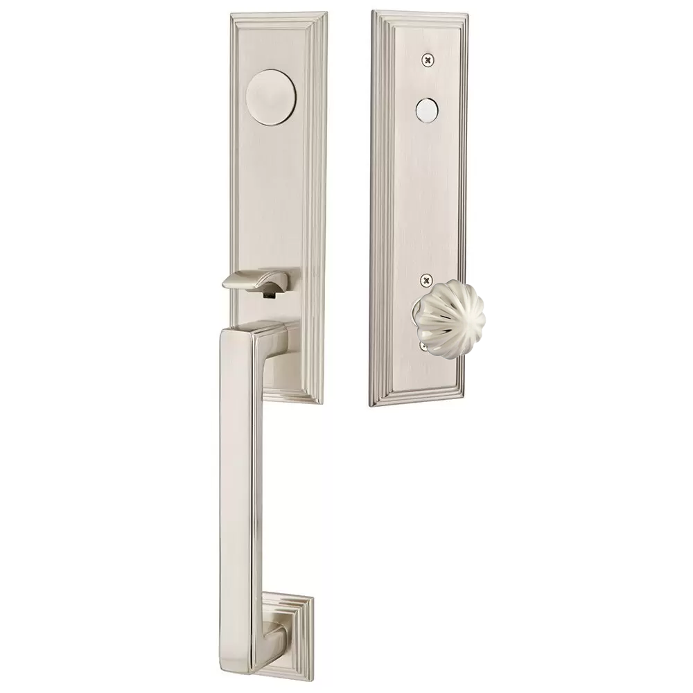 Emtek Wilshire Tubular Entryset Monolithic with Melon Knob