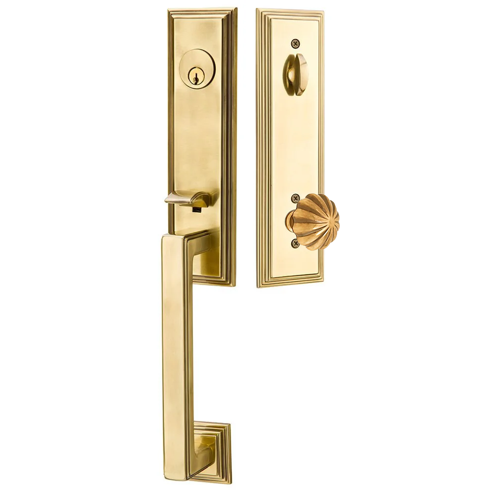 Emtek Wilshire Tubular Entryset Monolithic with Melon Knob